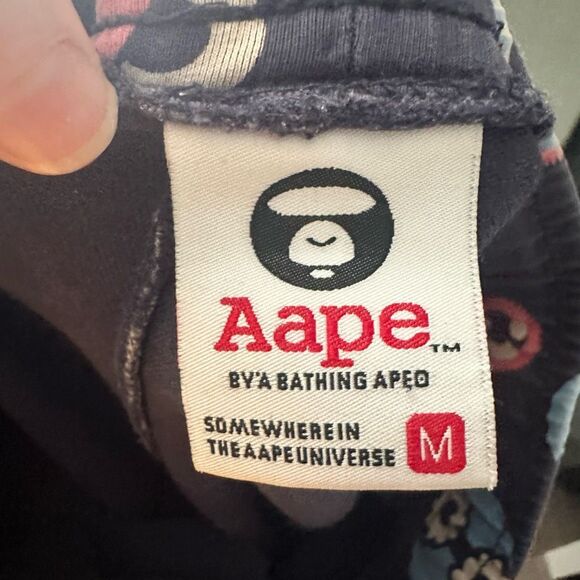 Aape Bathing Ape Men’s Medium Logo Sweatpants Rare - Picture 4 of 4